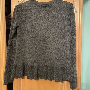 Ann Taylor Gray Peplum Sweatshirt Hoodie
